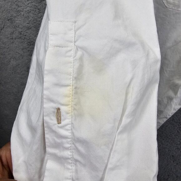 Carbon 2 Cobalt Men's White Long Sleeve Button Up Shirt Size XL **FLAWS** - Picture 12 of 15
